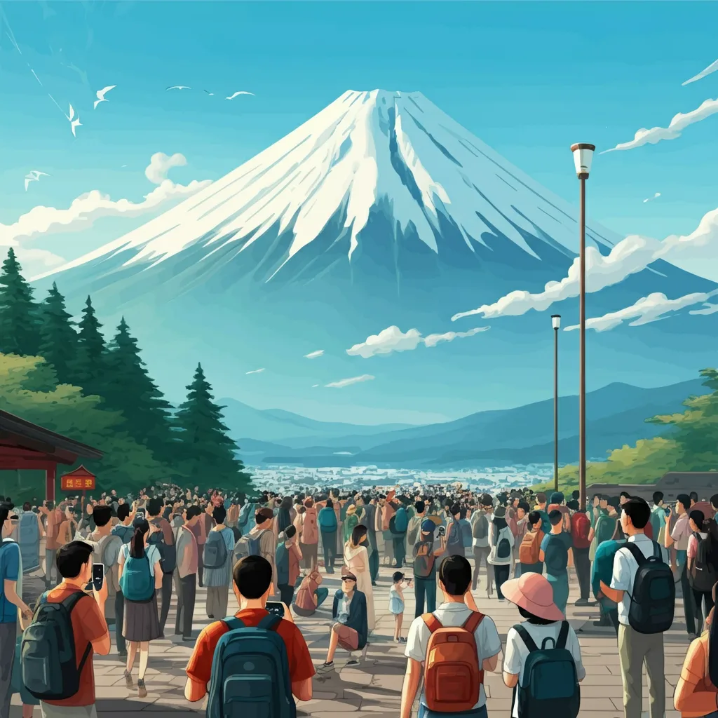 富士山に殺到する中国人観光客