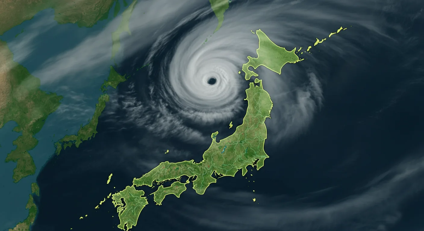 台風9号が関東地方に接近する予想図